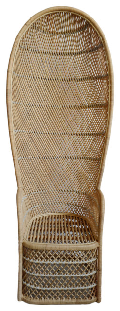 Tall Back Wicker Scoop Chair - Tropical - Armchairs And Accent Chairs ...