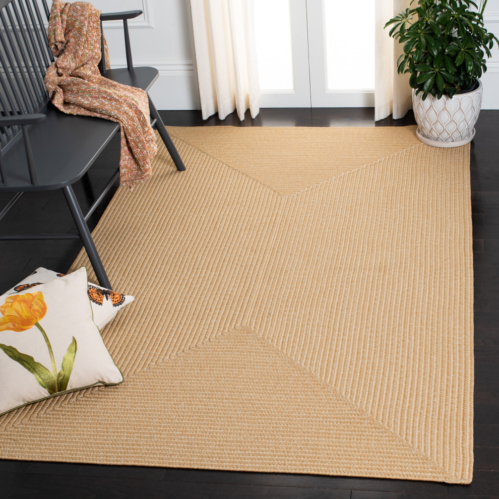 Safavieh Braided Brd315D Solid Color Rug, Beige and Tan, 2'3"x10'0" Runner