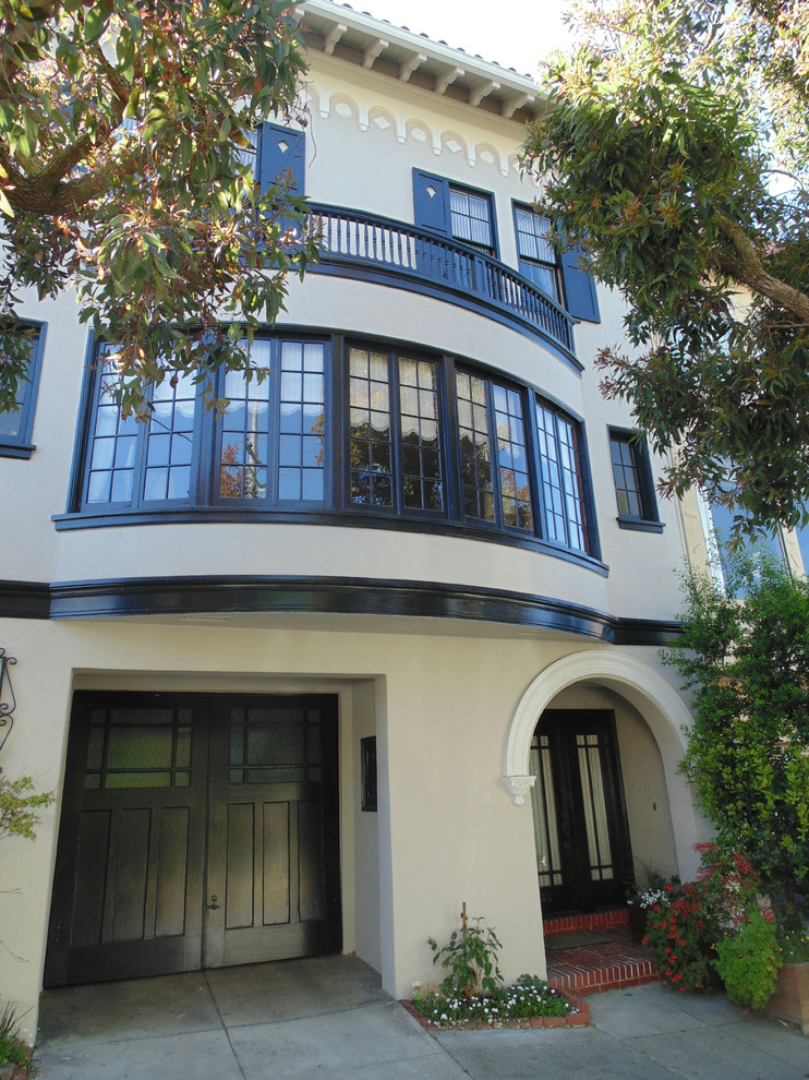 Beige and Black House Painting Project in San Francisco