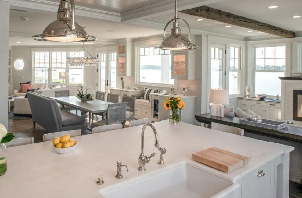 Transitional kitchen photo in Boston
