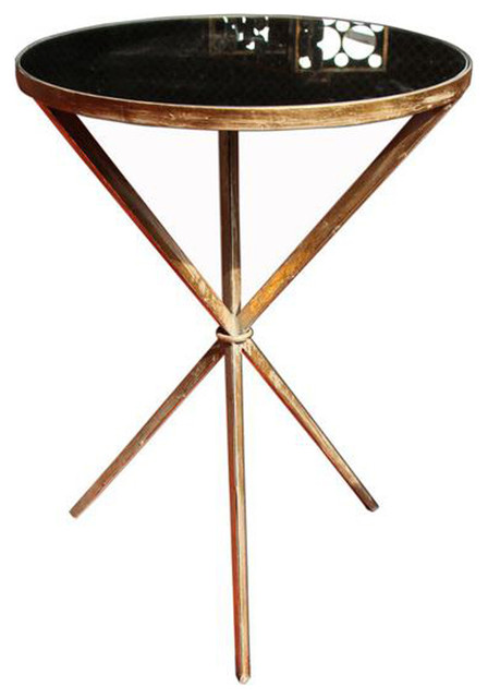 Sagebrook Home 18" Tripod Accent Table, Antique Gold