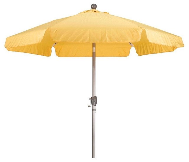 Yellow 7.5Ft Outdoor Patio Umbrella With Push Button Tilt And Aluminum