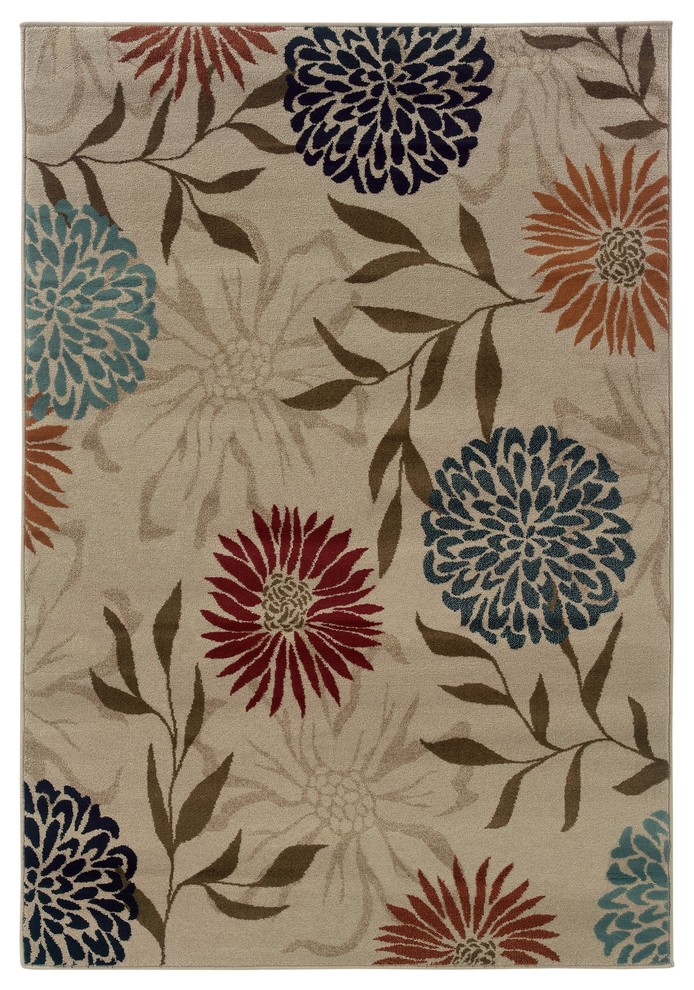 Sphinx Adrienne Stone Transitional Floral Rug