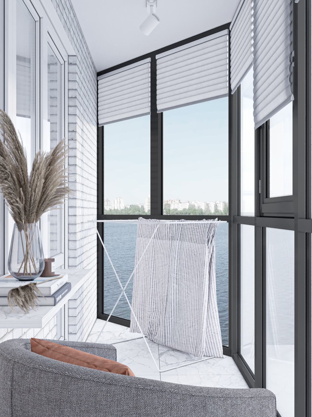 Дизайн  интерьера студии ЖК Аквамарин