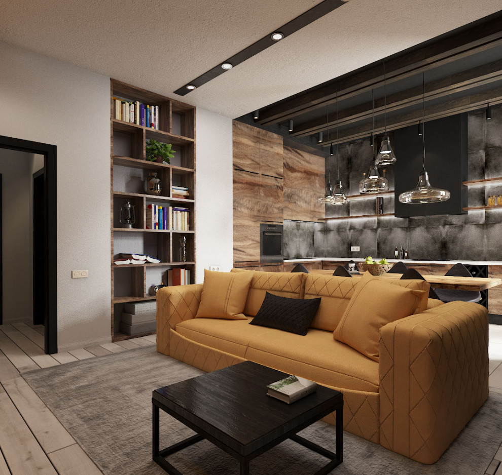 Кухня - гостиная в стиле ЛОФТ