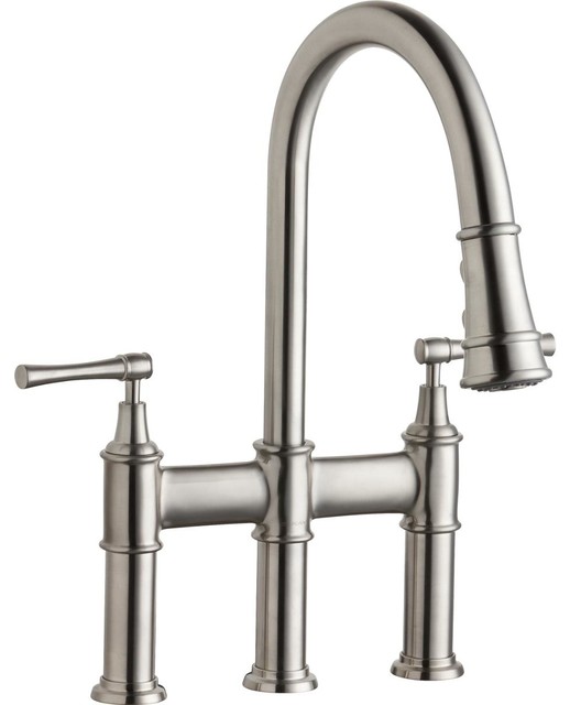 Elkay Lkec2037ls Explore Three Hole Faucet With Pull Down Spray Rous Steel Elkay Lkec2037ls Explore Three Hole Faucet With Pull Down Spray Rous Steel