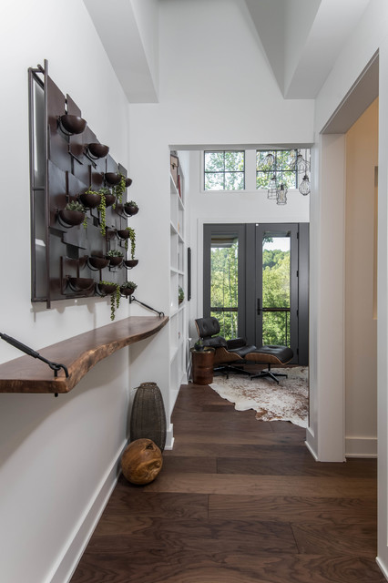 Organic Modern Mountain Home rustic-hallway-and-landing
