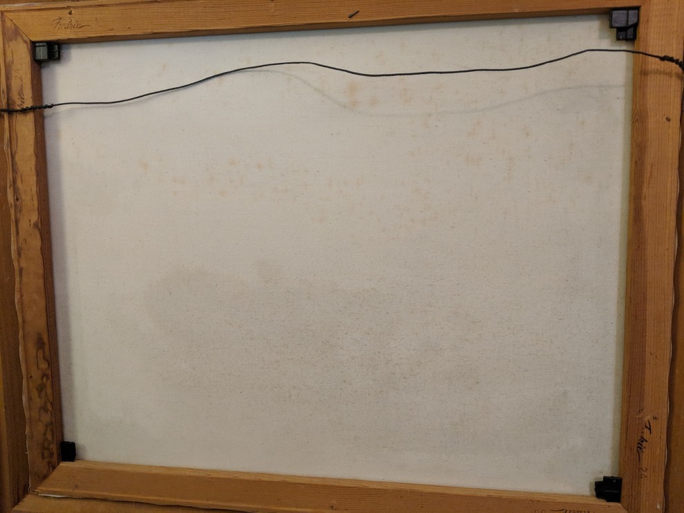 What is on the back of this canvas painting?