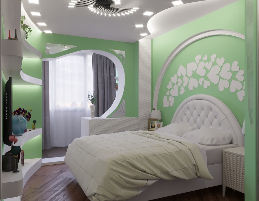 Экспресс-визуализация Спальня "Нежная Мята"