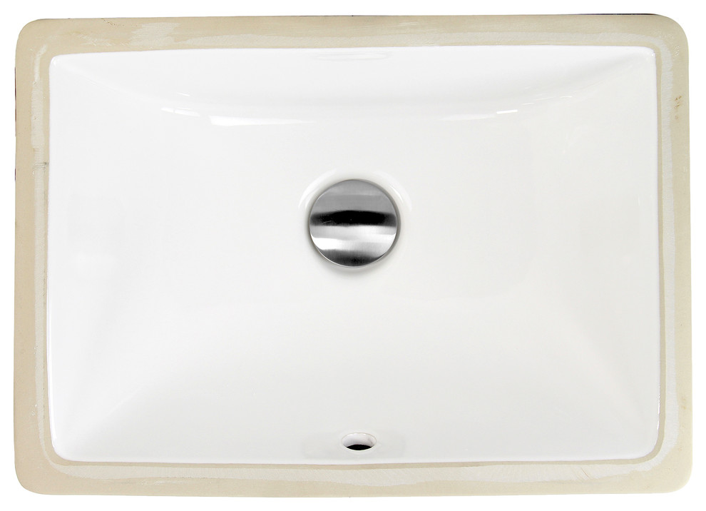 Nantucket Sinks 16"x11" Undermount Ceramic Sink, White