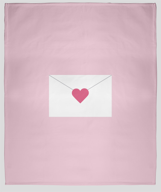 30 x 40 in Love Letter Valentine's Throw Blanket, Light Pink, 30x40 Contemporary Throws by
