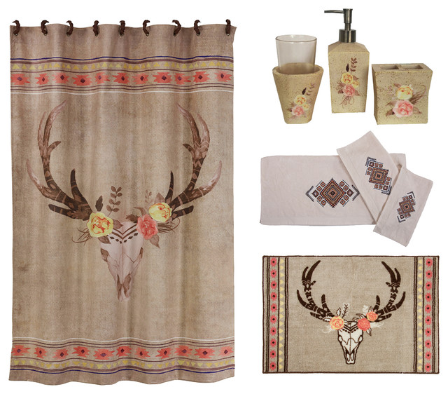 Desert Skull 20 Piece Lifestyle Bath Collection Rustic Bathroom