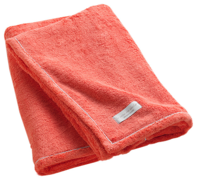 Essential 100% rench Cotton Terry 450Gsm Bath Sheet, Coral