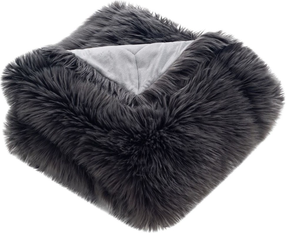 Faux Fox Fur Throw Contemporary Throws by HedgeApple Houzz