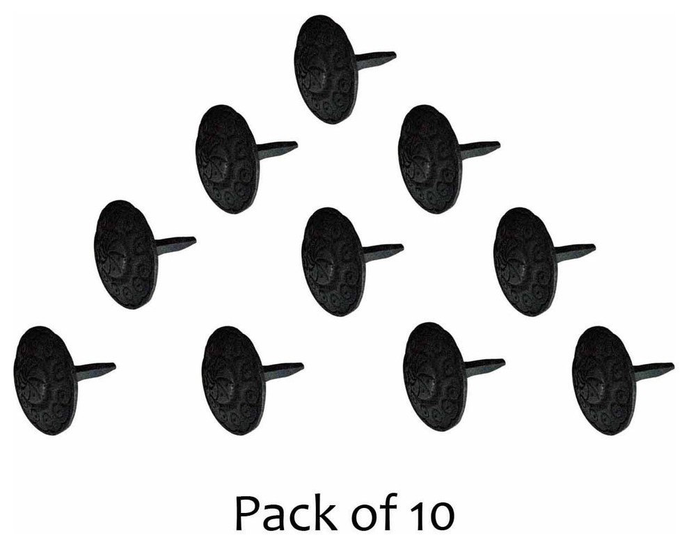 Set Of 10 Decorative Wrought Iron Clavos Nails - Black, 3" Tall, For Doors, Gates, And Furniture - View #4