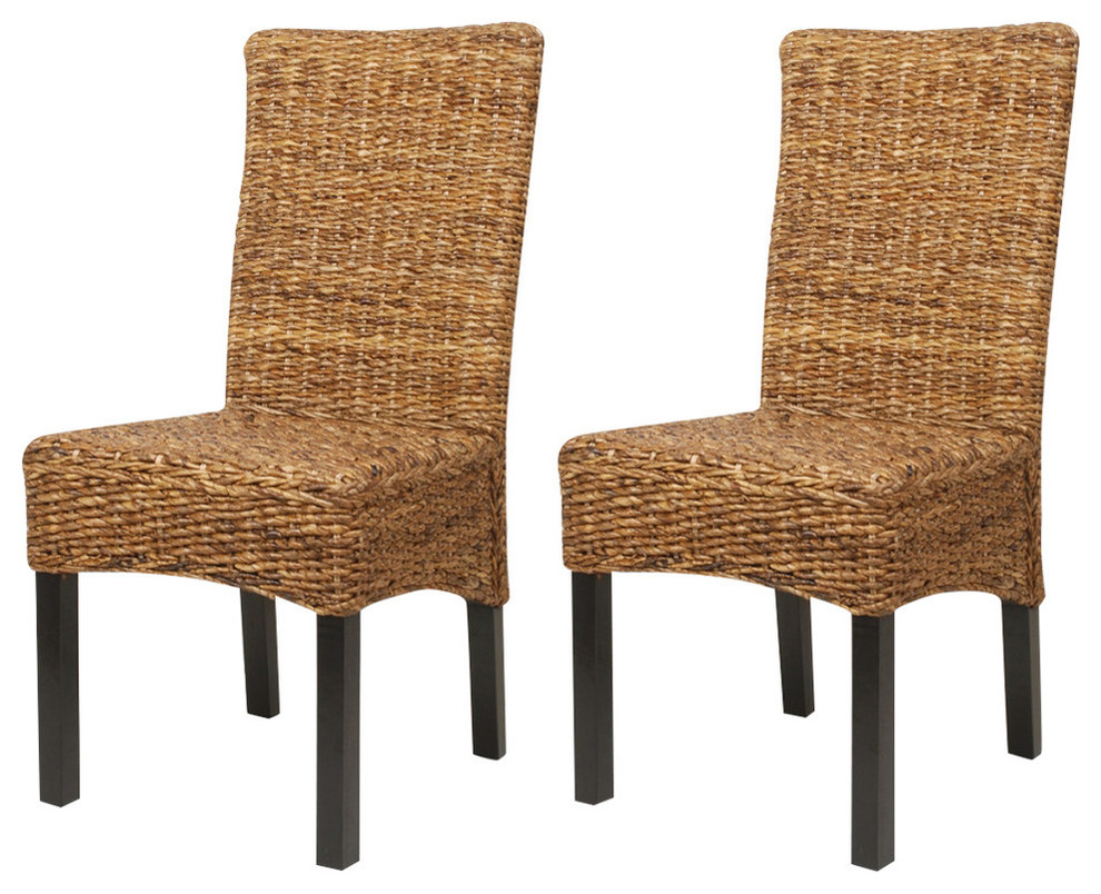 vidaXL 4 pcs Rattan Dining Chairs Furniture Handmade Woven Abaca Natural Brown 