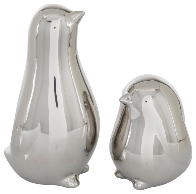 Contemporary Silver Porcelain Ceramic Sculpture Set 22429