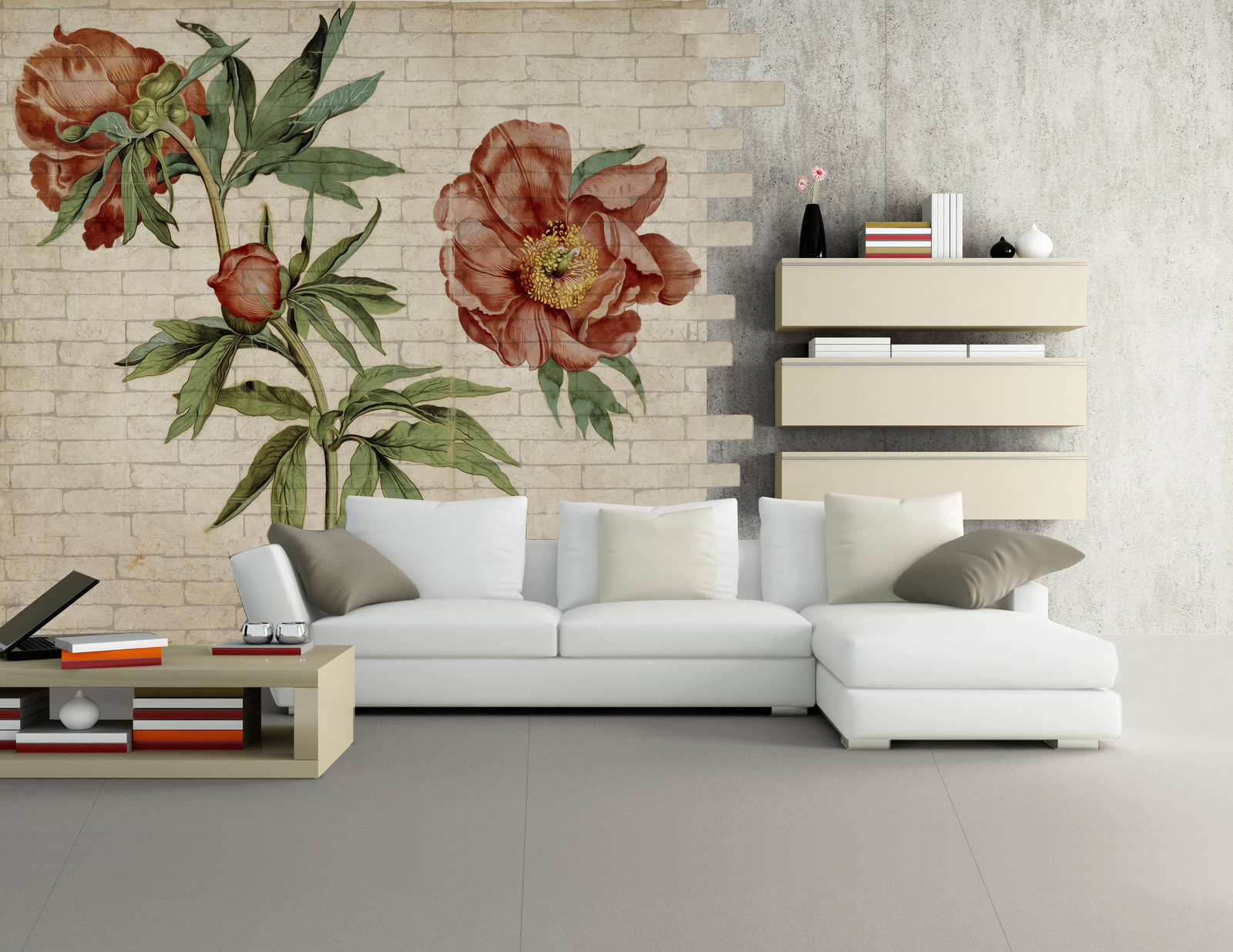 Гипсовый кирпич с принтом