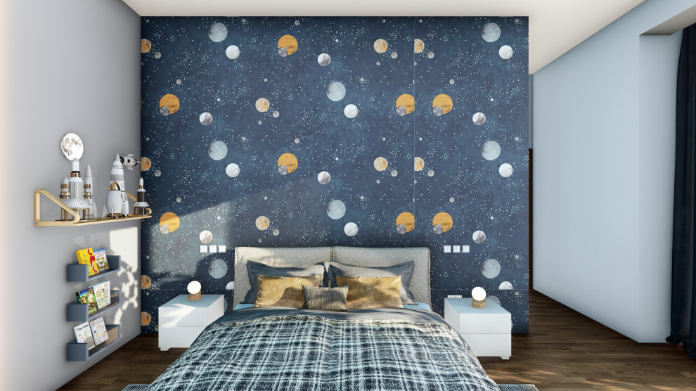 This is an example of an expansive kids' bedroom in Other.