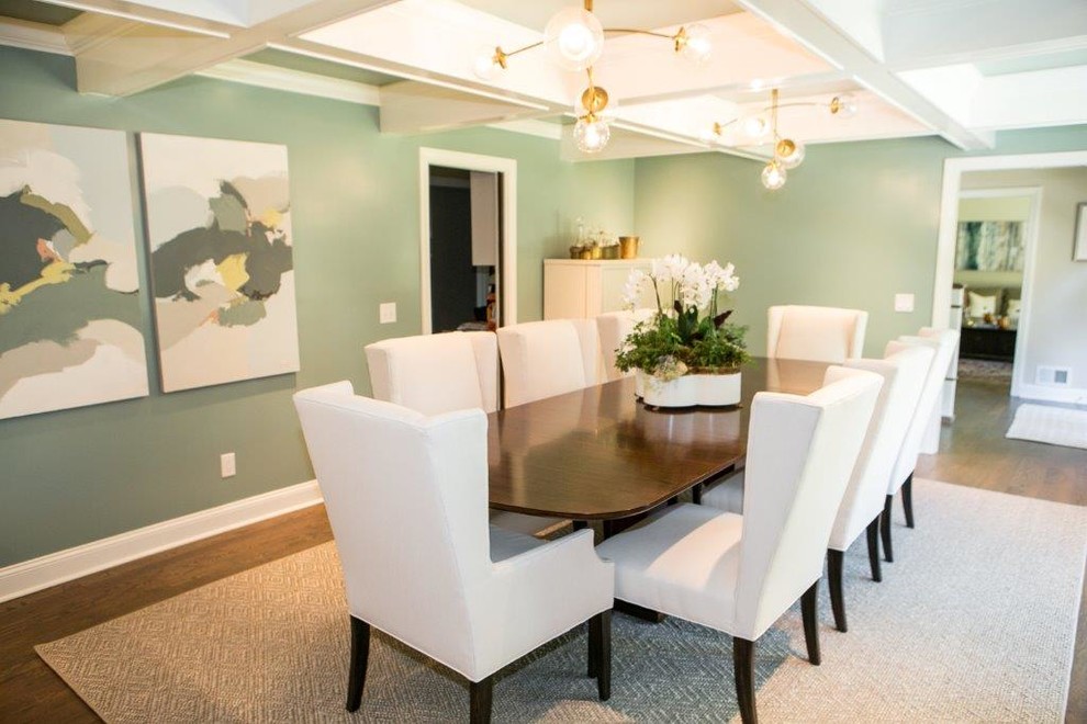 Design ideas for a transitional dining room in Atlanta.