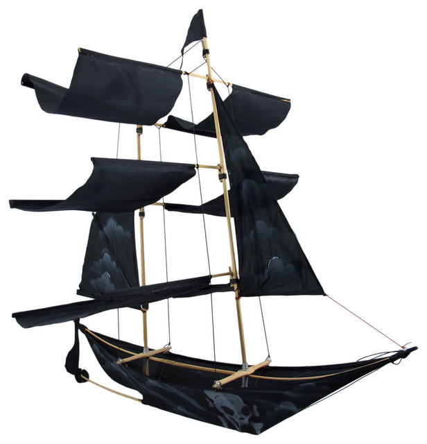 Black Pirate Ship Decorative Wall Hanging Kite