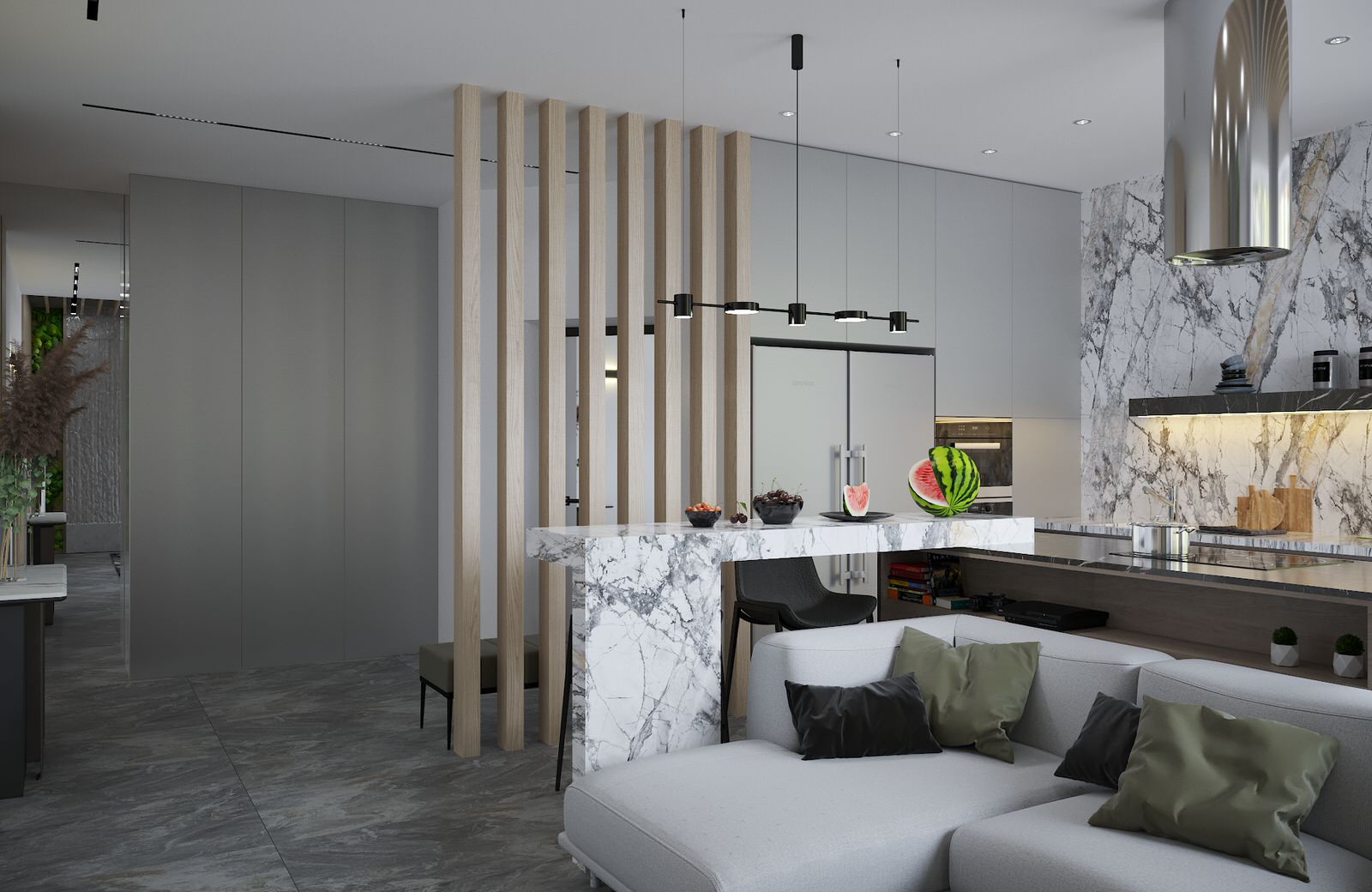 Коттедж кухня-гостиная