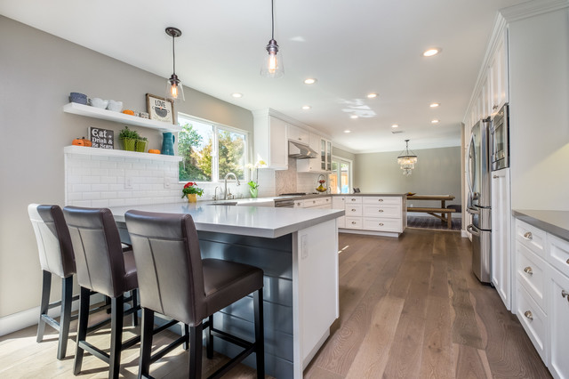 Full Kitchen Remodel with added Fireplace fusion-kitchen