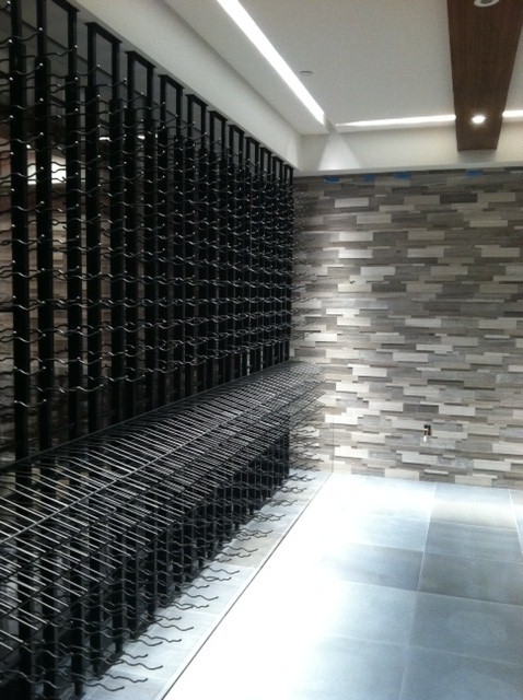 Inspiration for a contemporary wine cellar in New York.