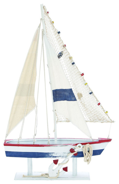 Contemporary Wooden Sailing Boat with Clean Cuts & Smooth Polish