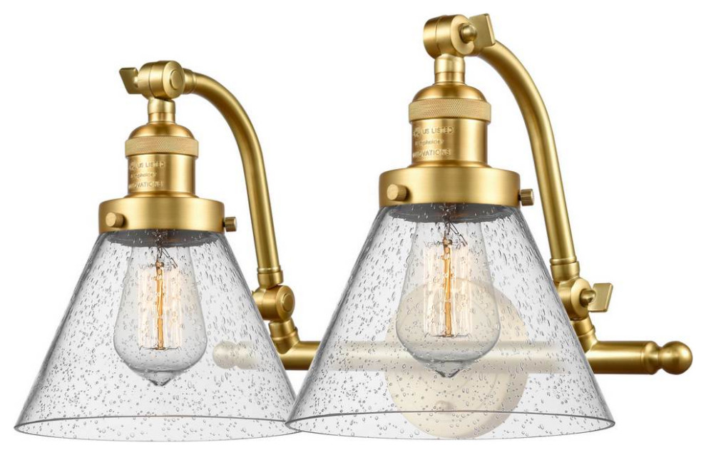 2-Light 18" Bath Vanity Light Satin Gold -  Bulbs Included