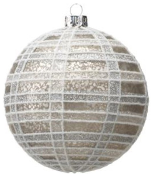 medium holiday ball christmas ornament antique silver and glitter set of 6 - Antique Silver Christmas Decorations medium holiday ball christmas ornament antique silver and glitter set of 6 - Antique Silver Christmas Decorations