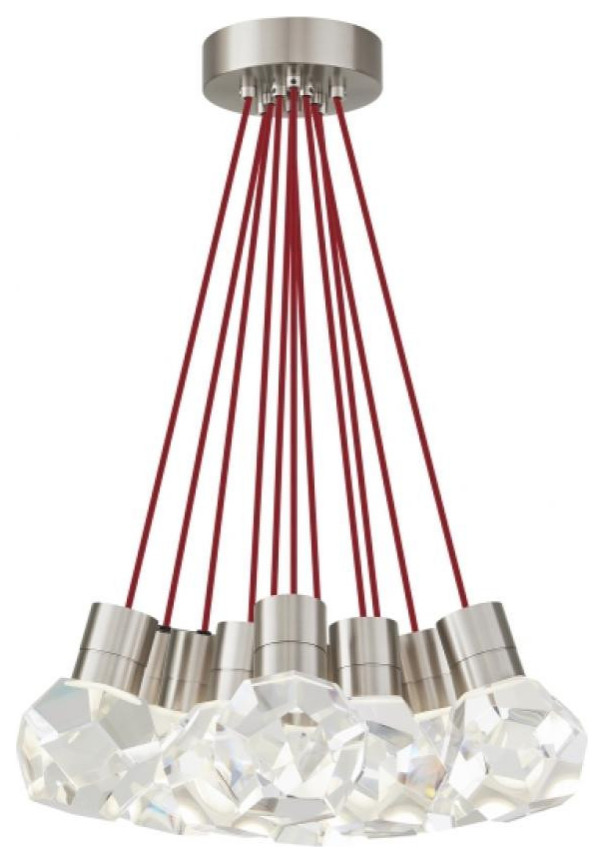 Kira Ceiling Pendant, 11-Light, LED, Satin Nickel, 20"W