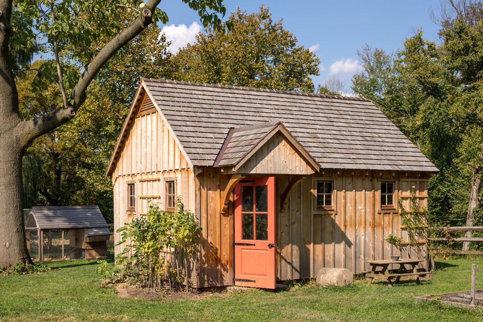 This is an example of a small traditional detached garden shed in Philadelphia.