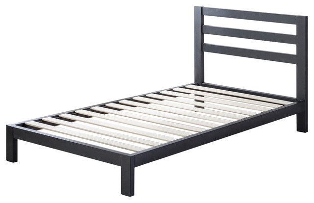 Modernista Classic Hd Metal Platform, Cannet Queen Metal Platform Bed Frame With Wooden Slats