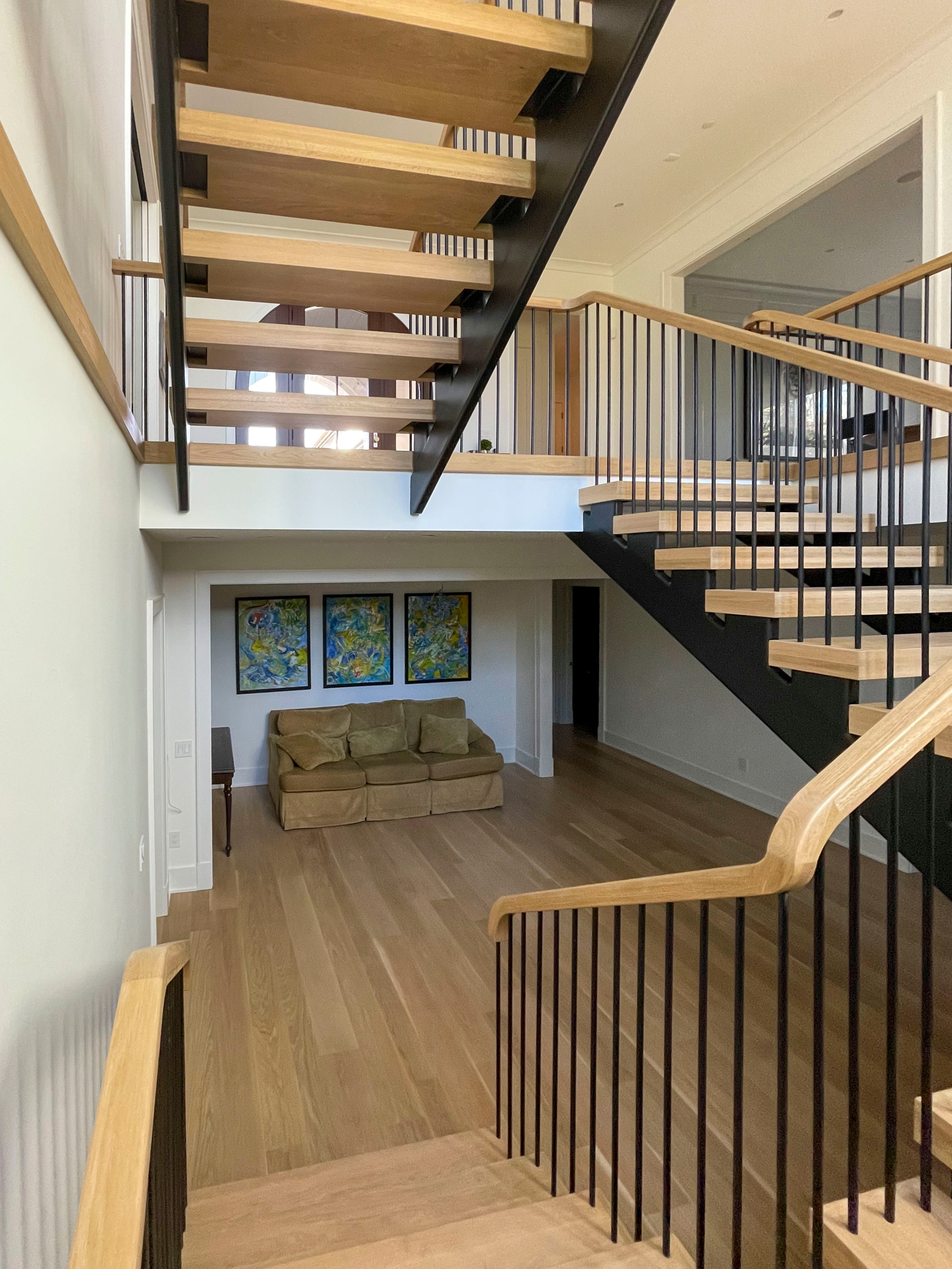 96_Dramatic cantilevered no-riser staircase, Bethesda, MD 20814