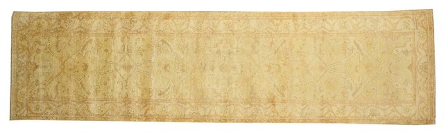 Area Rug Runner, Hand-Knotted Washed Out Oushak 100% Wool Rug