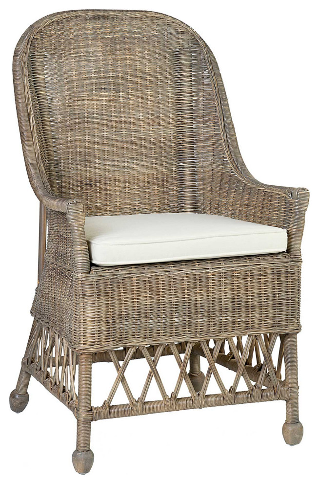 East at Main Kristine Rattan Dining Chair Tropical Dining Chairs