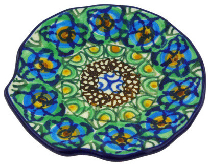 Polmedia Polish Pottery 4 Stoneware Tea Bag Or Lemon Plate Mediterranean Specialty Serveware By Polmedia Polish Pottery