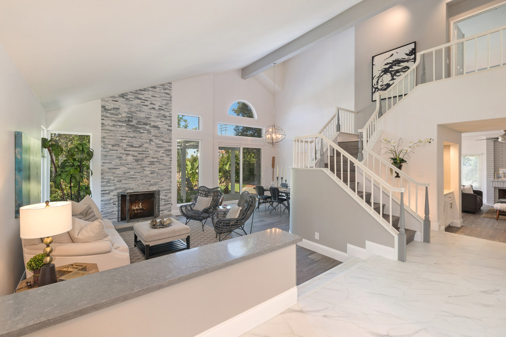 Home design - transitional home design idea in Orange County