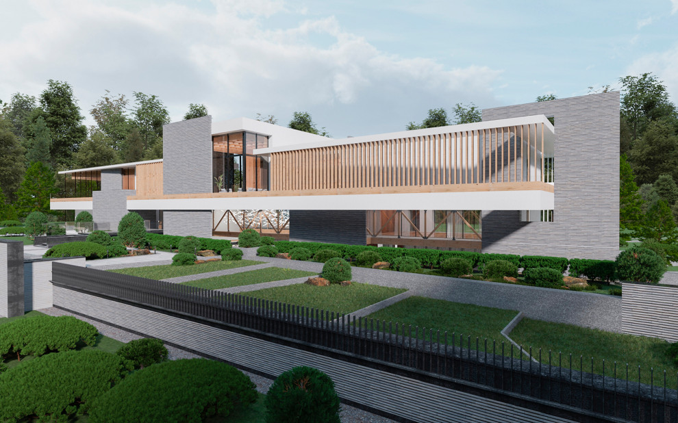 Дом парящий над  рельефом 2700 м2