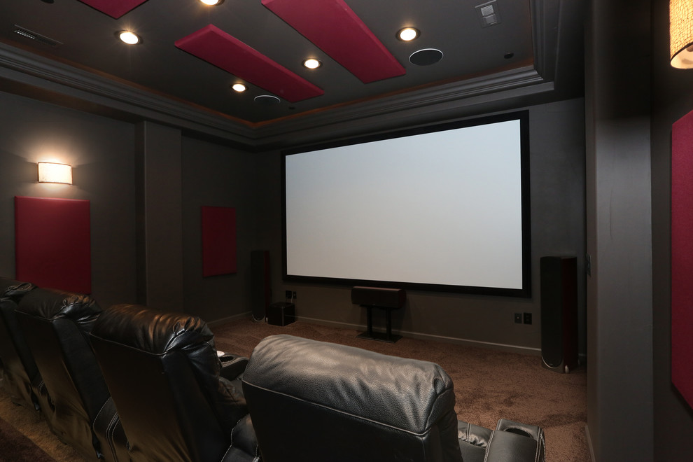 Photo of a country home theatre in Denver.