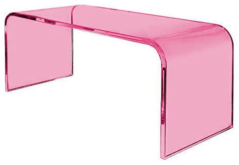 Bright Color 1" Thick Acrylic Waterfall Rectangular Coffee Table ...