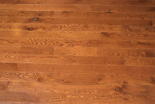 Character Grade White Oak Floor Traditional Family Room