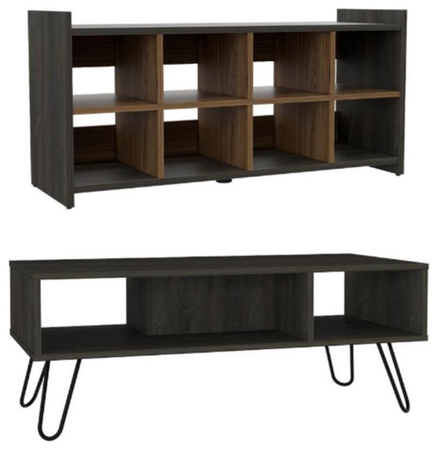 Home Square 2-Piece Set with Modern Shoe Rack and Coffee Table ...