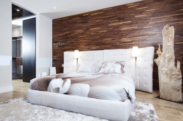 friendlywall wood paneling - contemporary - bedroom - salt lake city