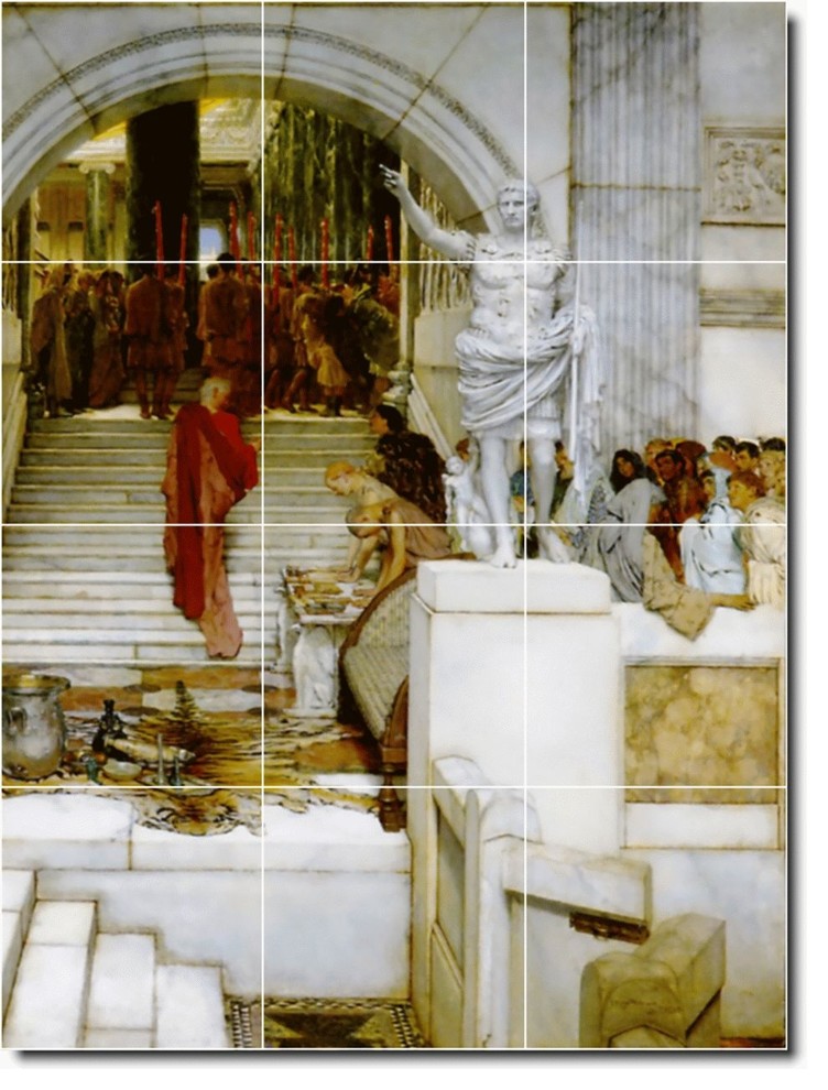 Lawrence Alma-Tadema Historical Painting Ceramic Tile Mural #78, 12.75"x17"