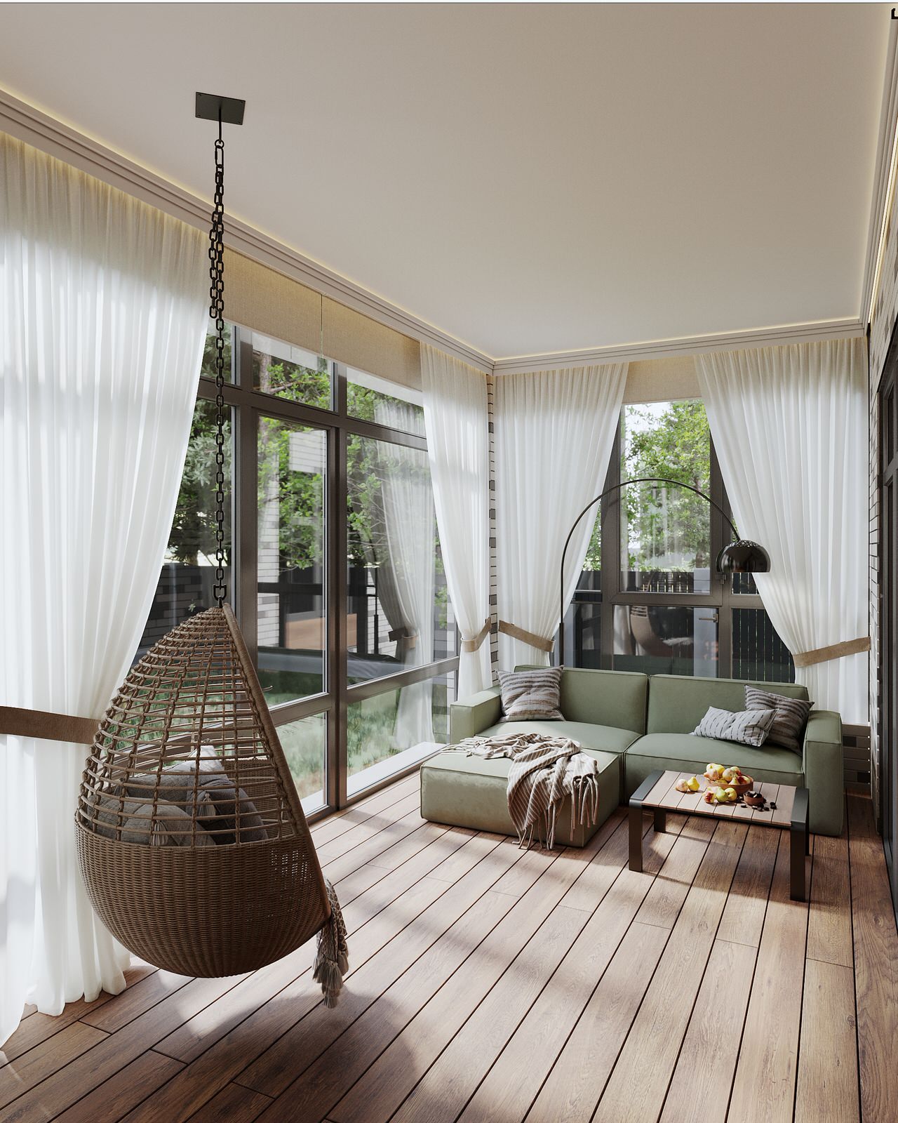 Остеклённая веранда в загородном доме