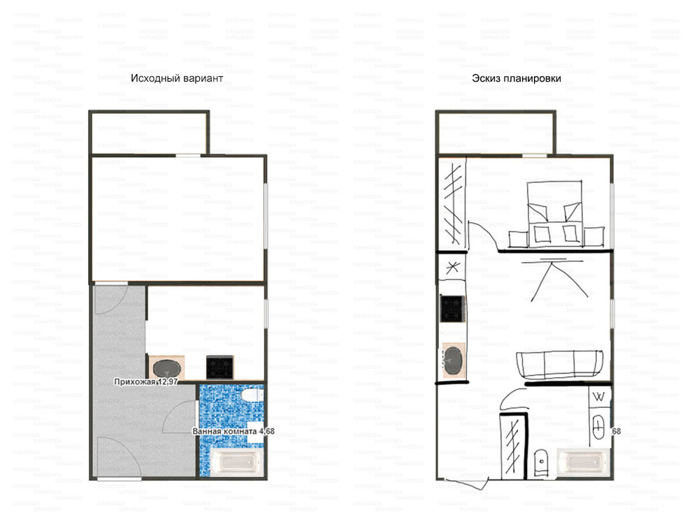 Идеи перепланировки для однокомнатных квартир
