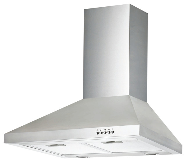 Pyramid Stainless Steel WallMounted Range Hood, 30" Contemporary