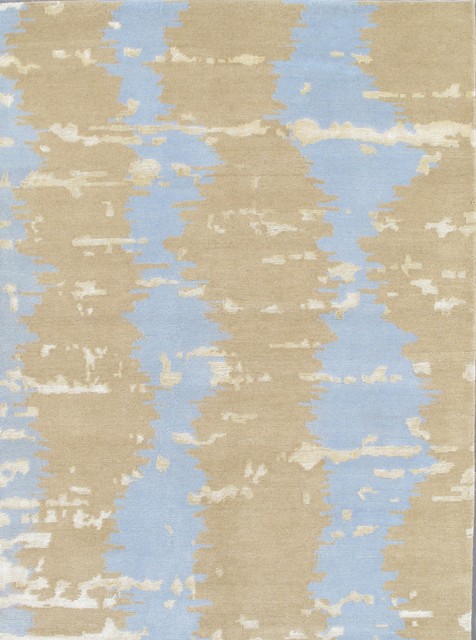 Pasargad Modern Collection Hand-Knotted Silk & Wool Area Rug- 4' 2" X  5' 8"